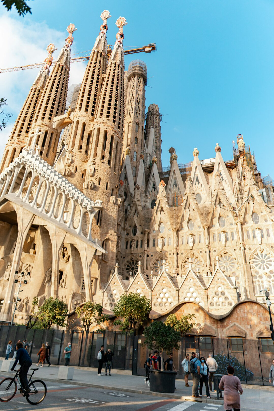 Barcelona architecture with Sagrada Familia in warm light